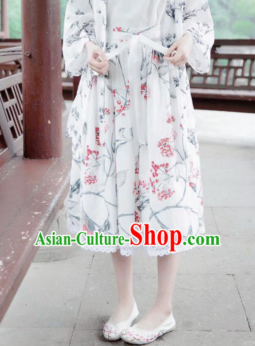 Traditional Classic Chinese Elegant Women Costume Han Dynasty Plum Dress, Chinese Hanfu Restoring Ancient Princess Ink Painting Bust Skirt for Women