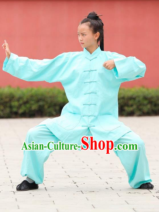 Traditional Chinese Wudang Uniform Taoist Nun Uniform Kungfu Kung Fu Clothing Clothes Pants Shirt Supplies Wu Gong Outfits, Chinese Tang Suit Wushu Clothing Tai Chi Suits Uniforms for Women