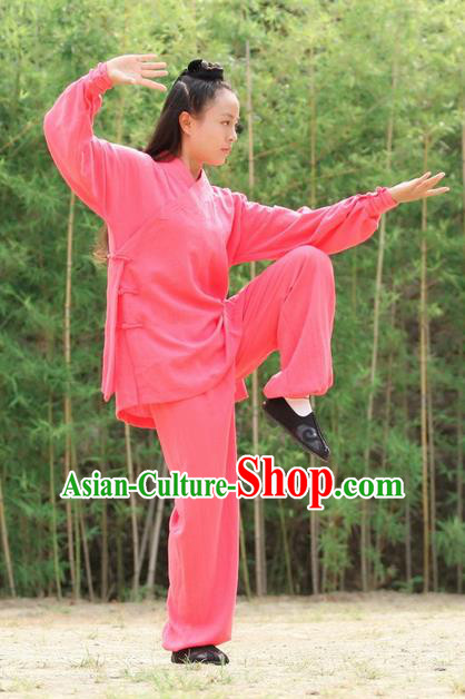 Traditional Chinese Wudang Uniform Taoist Nun Uniform Linen Priest Frock Kungfu Kung Fu Clothing Clothes Pants Slant Opening Shirt Supplies Wu Gong Outfits, Chinese Tang Suit Wushu Clothing Tai Chi Suits Uniforms for Women