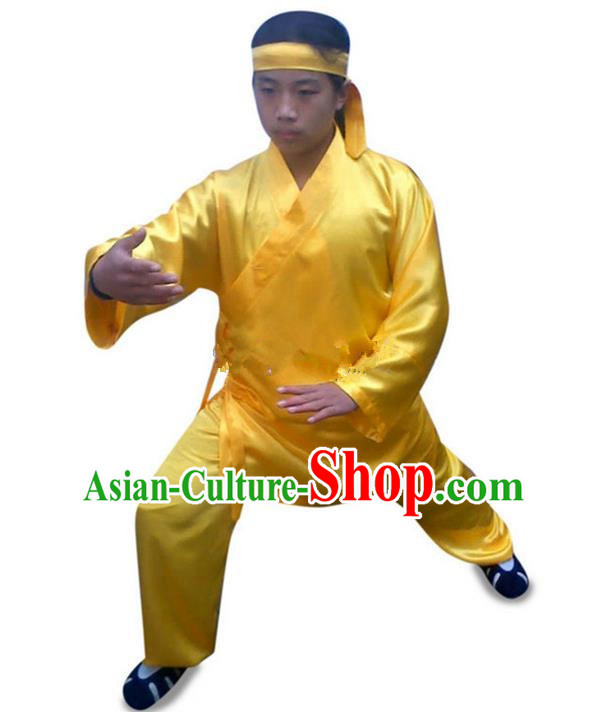 Traditional Chinese Wudang Uniform Taoist Uniform Changeable Silk Priest Frock Complete Set Kungfu Kung Fu Clothing Clothes Pants Slant Opening Shirt Supplies Wu Gong Outfits, Chinese Tang Suit Wushu Clothing Tai Chi Suits Uniforms for Men