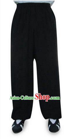 Traditional Chinese Wudang Uniform Taoist Linen Pants Wu Gong Trousers, Chinese Tang Suit Wushu Clothing Tai Chi Pants for Men