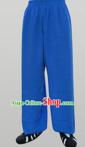 Traditional Chinese Wudang Uniform Taoist Linen Pants Wu Gong Trousers, Chinese Tang Suit Wushu Clothing Tai Chi Bloomers for Men