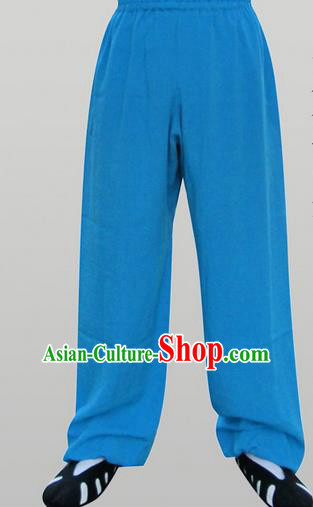 Traditional Chinese Wudang Uniform Taoist Linen Pants Wu Gong Trousers, Chinese Tang Suit Wushu Clothing Tai Chi Bloomers for Men