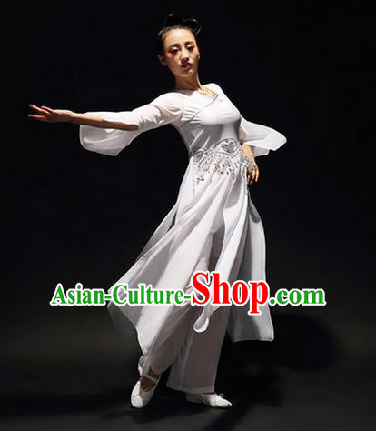 Traditional Chinese Classical Ink Painting Yangko Dance Dress, Yangge Fan Dancing Costume, Folk Dance Yangko Costume For Women