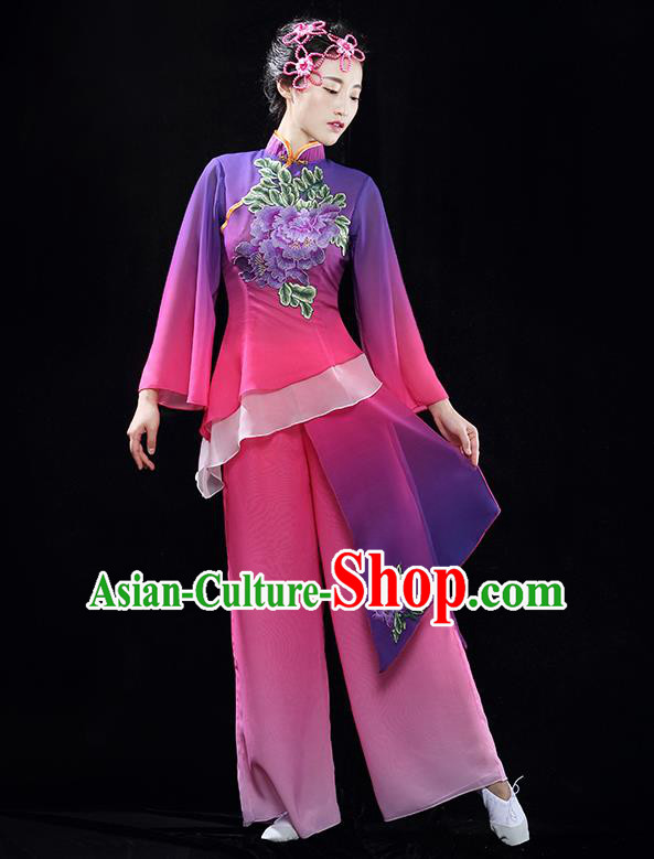 Traditional Chinese Classical Yangko Dance Dress, Yangge Fan Dancing Costume Suits, Folk Dance Yangko Costume for Women