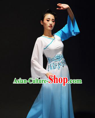 Traditional Chinese Classical Yangko Silk Dance Clothing, Yangge Fan Dancing Costume Chorus Suits, Folk Dance Yangko Costume for Women