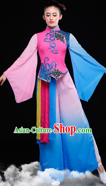 Traditional Chinese Classical Yangko Dance Dress, Yangge Fan Dancing Costume, Folk Dance Yangko Costume for Women