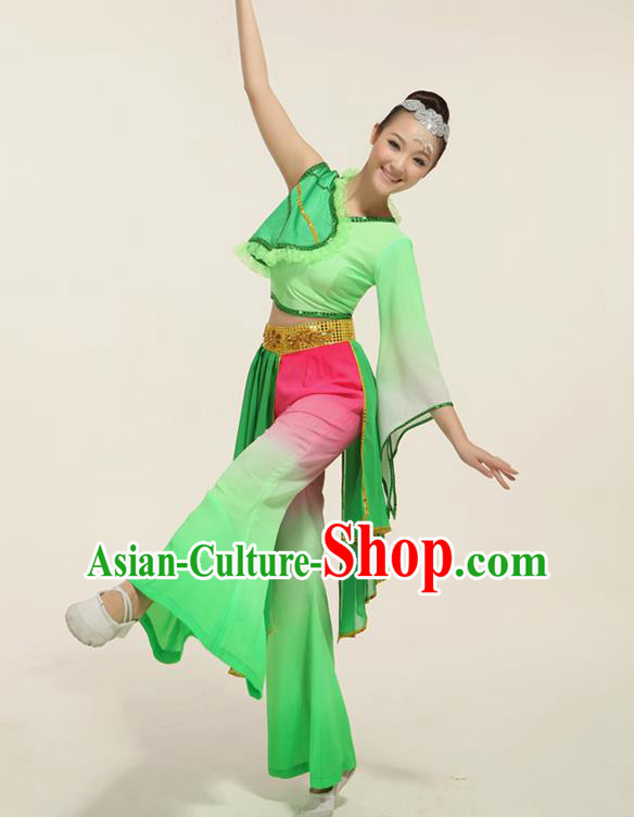 Traditional Chinese Classical Lotus Dance Yangko Dance Dress, Yangge Fan Dancing Costume, Folk Dance Yangko Costume for Women