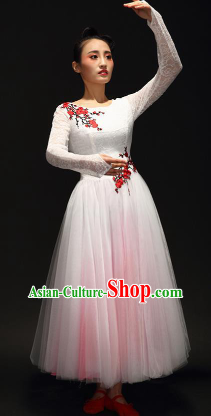 Traditional Chinese Classic Stage Performance Chorus Modern Dance Costumes Bubble Dress, Chorus Competition Costume, Compere Costumes for Women