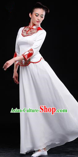 Traditional Chinese Classic Stage Performance Chorus Singing Group Dance Costumes Cheongsam Dress, Chorus Competition Costume, Compere Costumes for Women