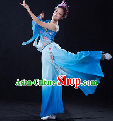 Traditional Chinese Classical Yangko Umbrella Dance Dress, Yangge Fan Dancing Costume Umbrella Dance Suits, Folk Dance Yangko Costume for Women