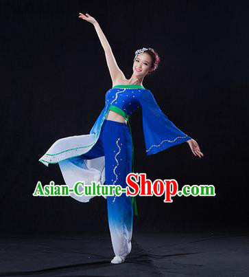 Traditional Chinese Classical Yangko Lotus Dance Dress, Yangge Fan Dancing Costume Umbrella Dance Suits, Folk Dance Yangko Costume for Women