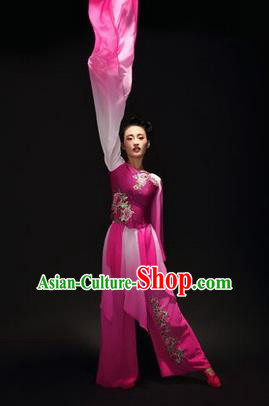 Traditional Chinese Classical Twirls Dance Dress, Long Water-Sleeve Dancing Costume Umbrella Dance Suits, Folk Dance Yangko Costume for Women