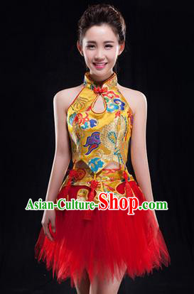 Traditional Chinese Classical Yangko Drum Dance Dress, Yangge Fan Dancing Costume Umbrella Dance Suits, Folk Dance Yangko Costume for Women