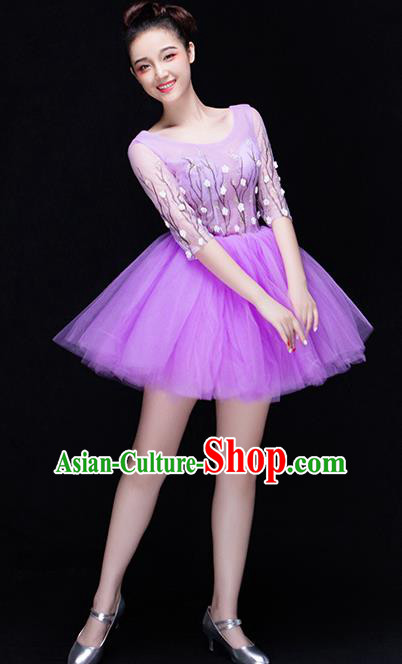 Traditional Chinese Classic Stage Performance Chorus Modern Dance Costumes Bubble Dress, Chorus Competition Costume, Compere Costumes for Women