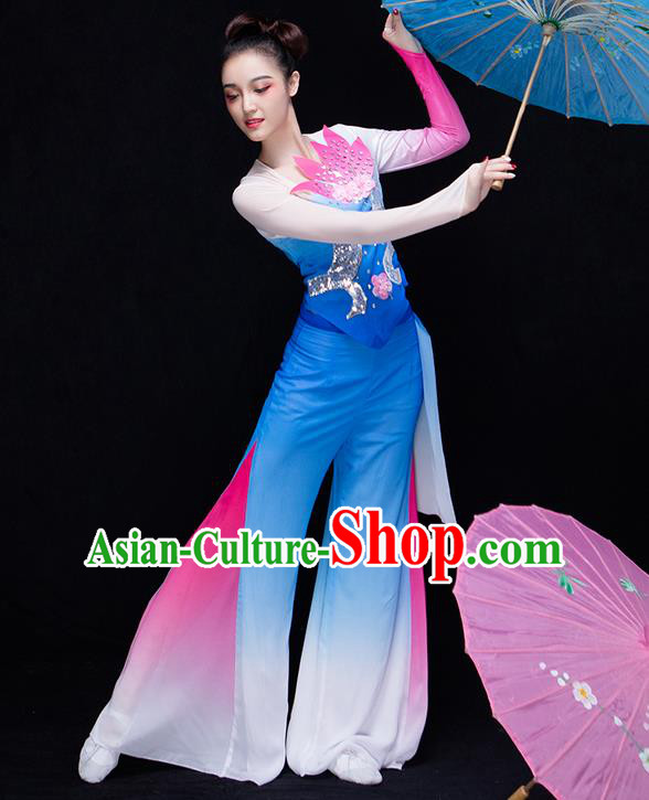 Traditional Chinese Classical Yangko Dance Dress, Yangge Fan Dancing Costume Umbrella Dance Suits, Folk Dance Yangko Costume for Women