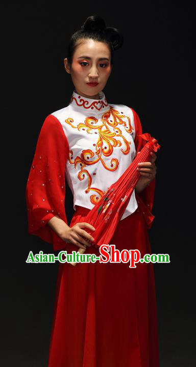 Traditional Chinese Yangge Fan Dancing Costume