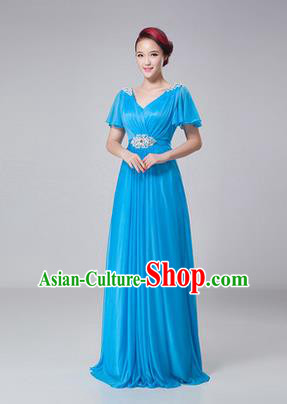 Traditional Chinese Classic Stage Performance Chorus Singing Group Dance Costumes, Chorus Competition Costume, Compere Costumes for Women