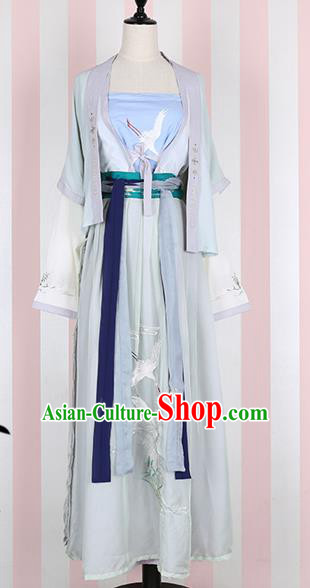 Traditional Chinese Ancient Princess Costumes, Chinese Han Dynasty Imperial Princess Embroidery Clothes Complete Set for Women