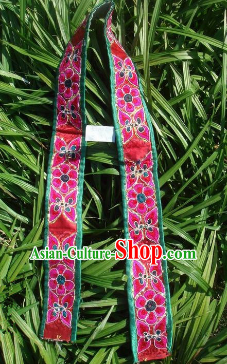 Traditional Chinese Miao Nationality Embroidery Belts, Hmong Handmade Embroidery Belt for Women