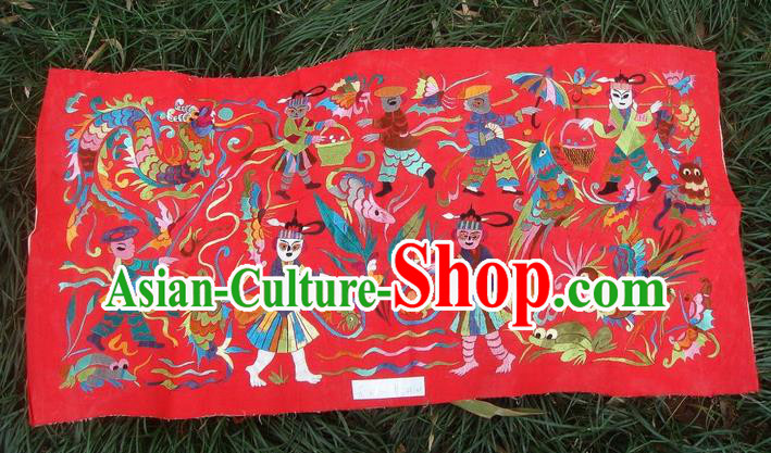 Traditional Chinese Miao Nationality Classic Hand Made Embroidery Flake-One Hundred of Children