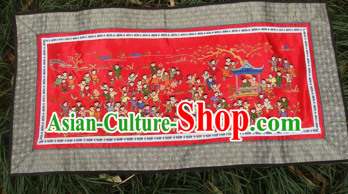 Traditional Chinese Miao Nationality Classic Hand Made Embroidery Flake-One Hundred of Children