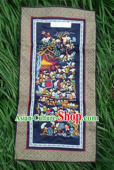 Traditional Chinese Miao Nationality Classic Hand Made Embroidery Flake-One Hundred of Children