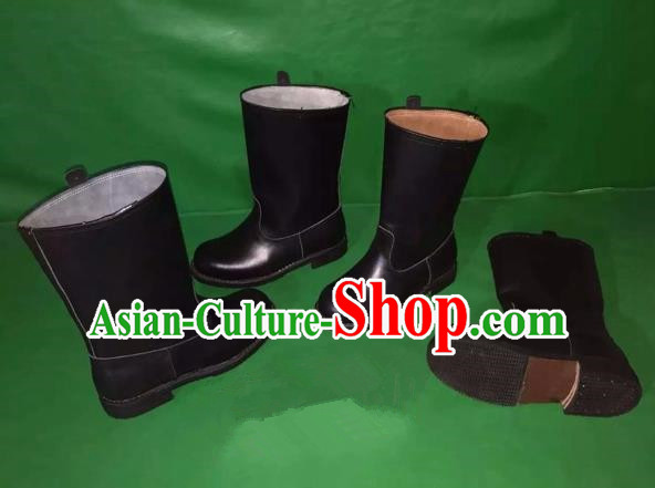 Traditional Chinese Minority Mongol Nationality Ethnic Minorities Mongolian Dance Cowhide Boots, Mongolian Knee Boots Handmade Jockey Boots Tanks Boots for Men