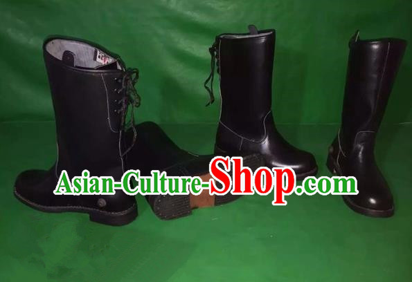 Traditional Chinese Minority Mongol Nationality Ethnic Minorities Mongolian Dance Cowhide Boots, Mongolian Knee Boots Handmade Jockey Boots Tanks Boots for Men