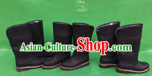 Traditional Chinese Minority Mongol Nationality Ethnic Minorities Mongolian Dance Cowhide Boots, Mongolian Knee Boots Handmade Jockey Boots Tanks Boots for Men