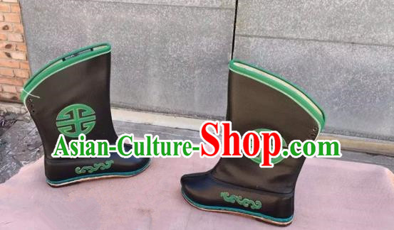 Traditional Chinese Minority Mongol Nationality Ethnic Minorities Mongolian Dance Cowhide Boots, Mongolian Knee Boots Handmade Jockey Boots Tanks Boots for Men