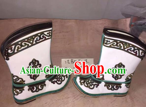 Traditional Chinese Minority Mongol Nationality Ethnic Minorities Mongolian Children Dance Cowhide Boots Mongolian Knee Boots Jockey Boots Tanks Boots for Kids