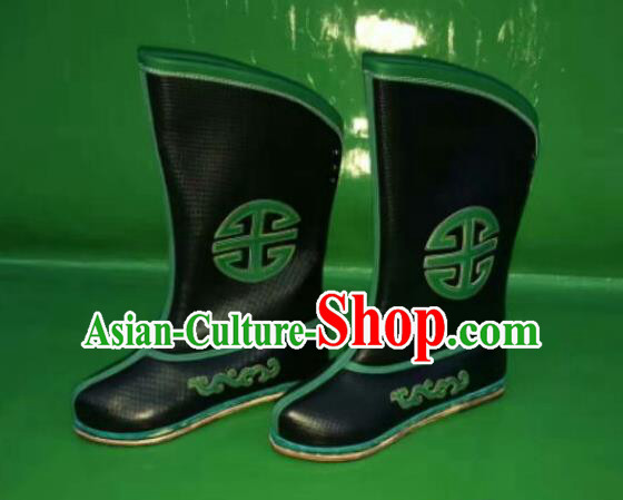 Traditional Chinese Minority Mongol Nationality Ethnic Minorities Mongolian Dance Cowhide Boots Mongolian Knee Boots Jockey Boots Tanks Boots for Men