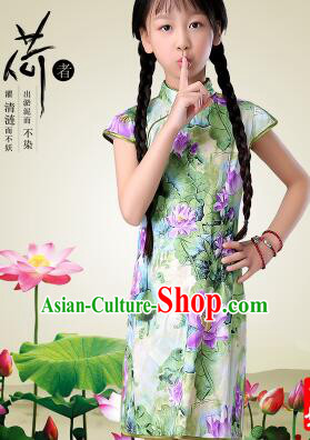 Qi Pao For Girls Cheongsam For Children Play Stage Costume Chinese Traditional style Princess Dress