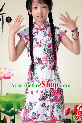 Qi Pao For Girls Cheongsam For Children Play Stage Costume Chinese Traditional style Princess Dress