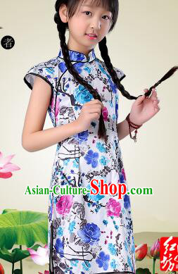 Qi Pao For Girls Cheongsam For Children Play Stage Costume Chinese Traditional style Princess Dress