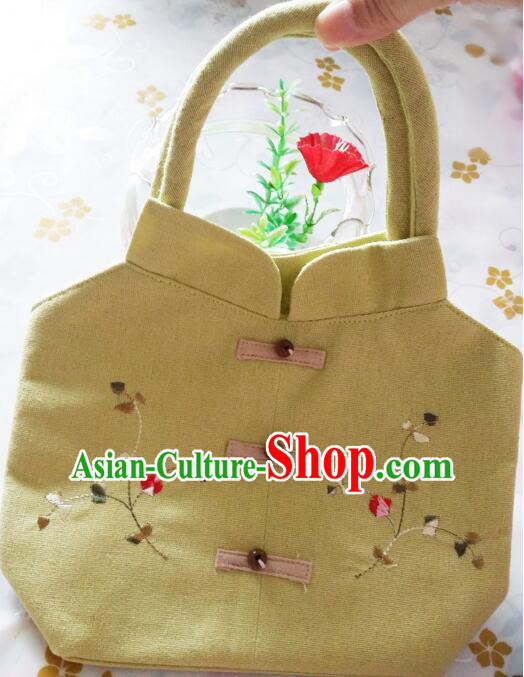 Purse Women Handbag Chinese Traditional Style Min Guo Lady Stage Play Property Yellow