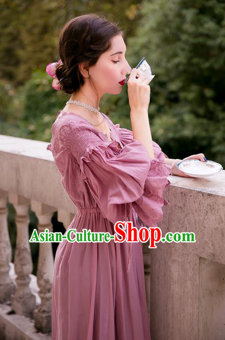 Traditional Classic Women Clothing, Traditional Classic Pink Silk Pajamas Heavy Lace Embroidery Evening Dress Restoring Garment Skirt Braces Skirt