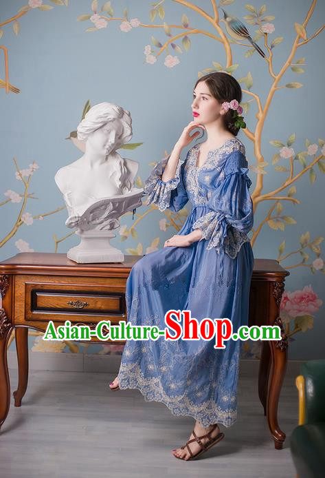 Traditional Classic Women Clothing, Traditional Classic White Silk Pajamas Heavy Lace Embroidery Evening Dress Restoring Garment Skirt Braces Skirt