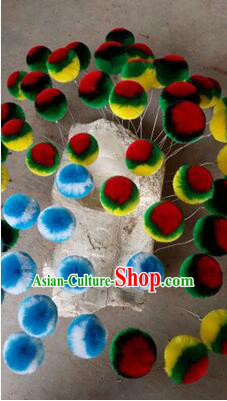 Peking Opera Head Wear Pompoms Accessories Pendant 8.5cm Multiple Colors