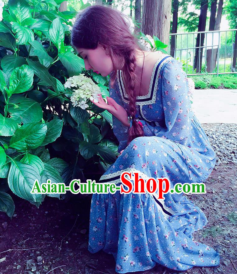 Traditional Classic Women Costumes, Traditional Classic Advanced Digital Printing Chiffon Dress Long Skirts