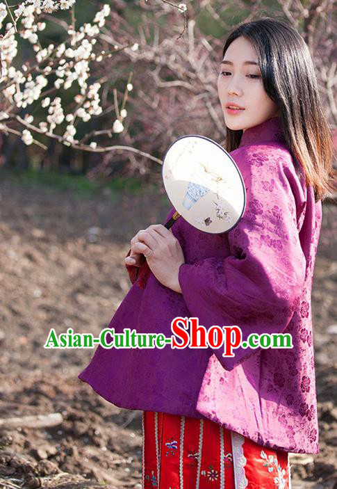 Traditional Classic Women Clothing, Traditional Classic Chinese Real Silk Brocade Thin Cotton-Padded Clothes Chinese Cotton-Padded Jacket Republic Of China Female Costomes