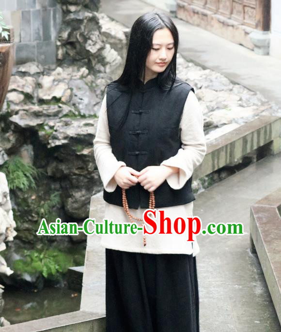 Traditional Chinese Female Costumes,Chinese Acient Clothes, Chinese Plate Buttons Cheongsam Feather Vest, Tang Suits Small Vest Jacket Cotton-Padded Mandarin Jacket for Women