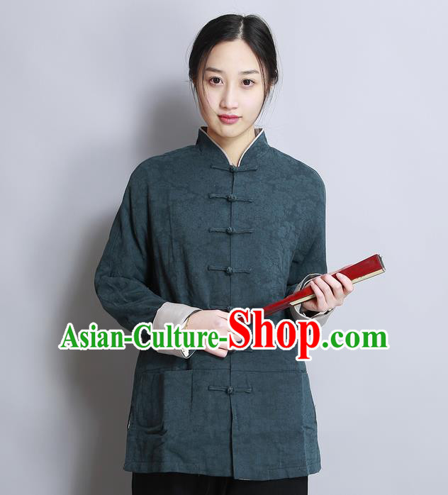 Traditional Chinese Female Costumes, Chinese Acient Hanfu Clothes, Chinese Cheongsam, Tang Suits Plate Buttons Blouse for Women