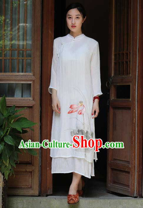 Traditional Chinese Female Costumes, Chinese Acient Hanfu Clothes, Chinese Cheongsam, Tang Suits Plate Buttons Dress for Women