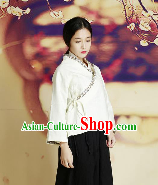 Traditional Chinese Female Costumes, Chinese Acient Hanfu Clothes, Chinese Cheongsam, Tang Suits Plate Buttons Blouse for Women