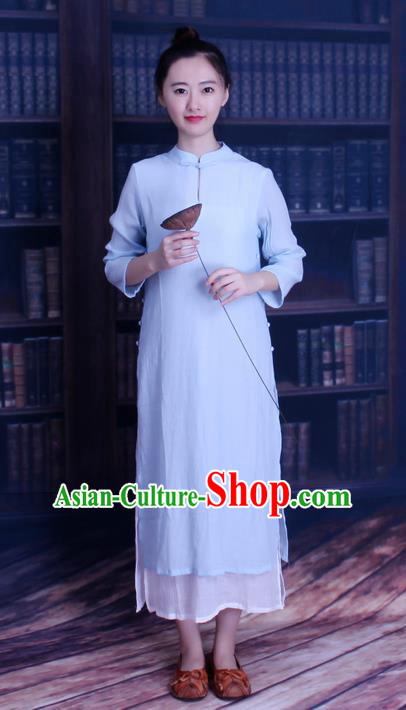 Traditional Chinese Female Costumes, Chinese Acient Clothes, Chinese Mandarin Cheongsam, Tang Suits Plate Buttons Dress for Women