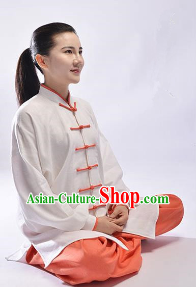 Top Natural Linen Kung Fu Costume Martial Arts Kung Fu Training Uniform Gongfu Shaolin Wushu Clothing Tai Chi Taiji Teacher Suits Uniforms for Women