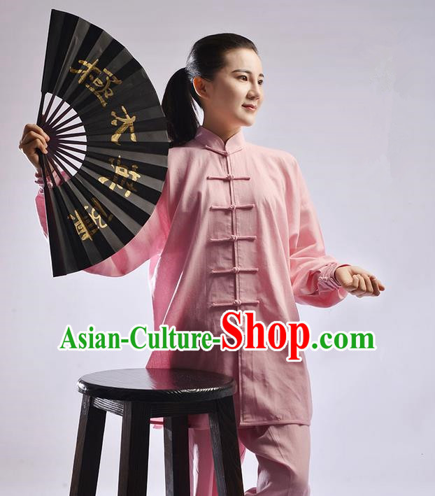 Top Natural Linen Kung Fu Costume Martial Arts Kung Fu Training Uniform Gongfu Shaolin Wushu Clothing Tai Chi Taiji Teacher Suits Uniforms for Women