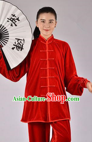 Top Thicken Pleuche Kung Fu Costume Martial Arts Kung Fu Training Uniform Gongfu Shaolin Wushu Clothing Tai Chi Taiji Teacher Suits Uniforms for Women